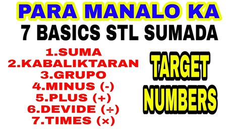 7 BASICS STL SUMADA, PARA MANALO KA ALAMIN ANG .